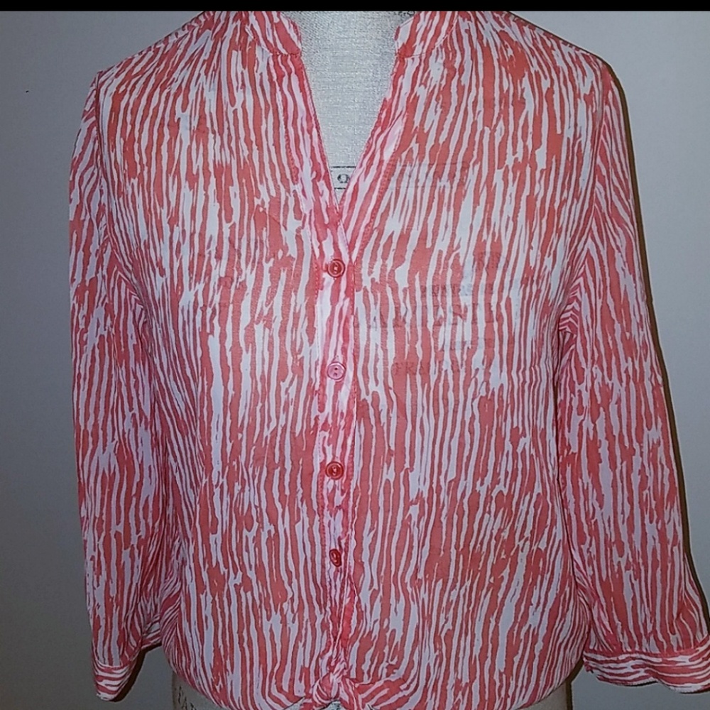 Chico's sheer tie blouse - Picture 2 of 6